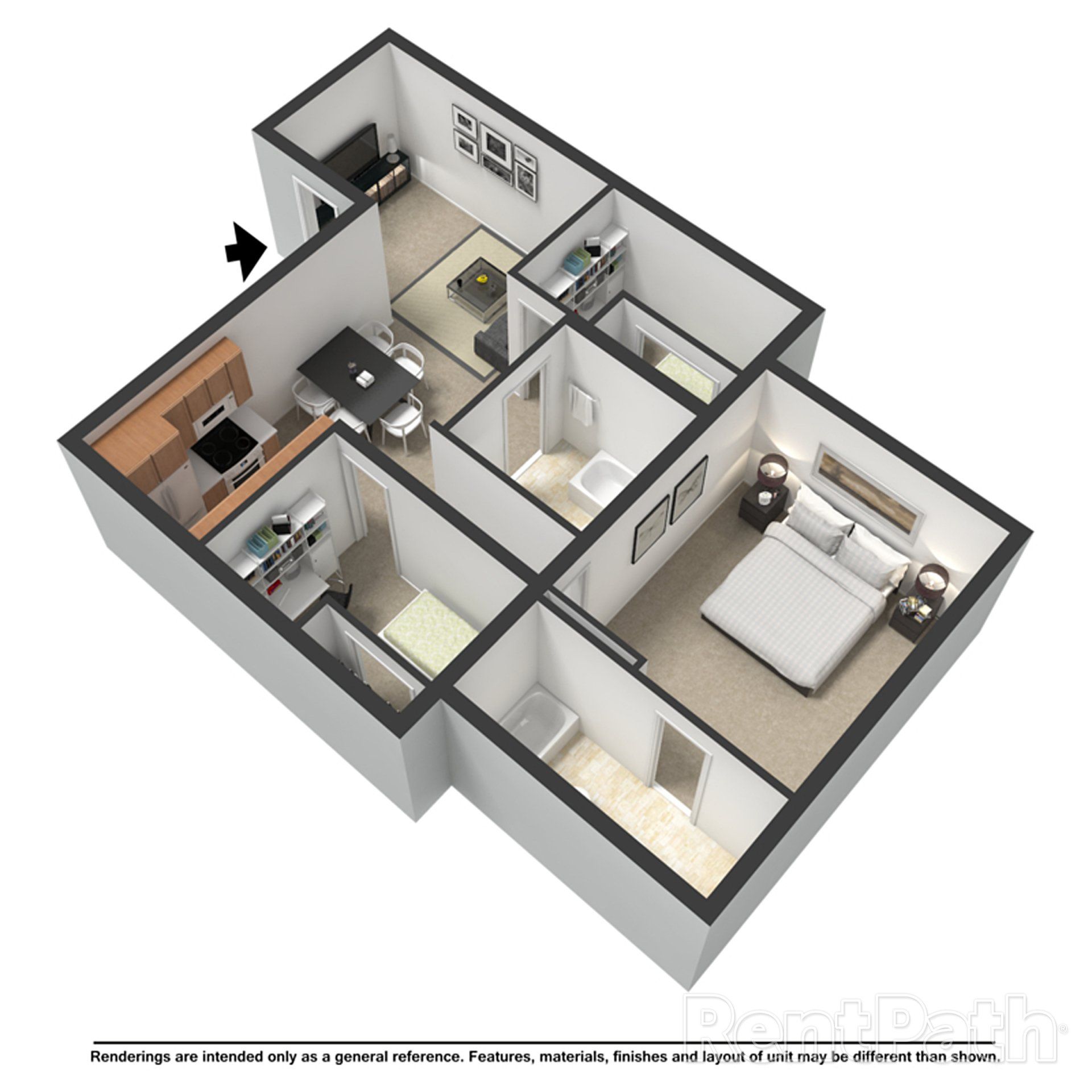 An aerial view of a floor plan of a house