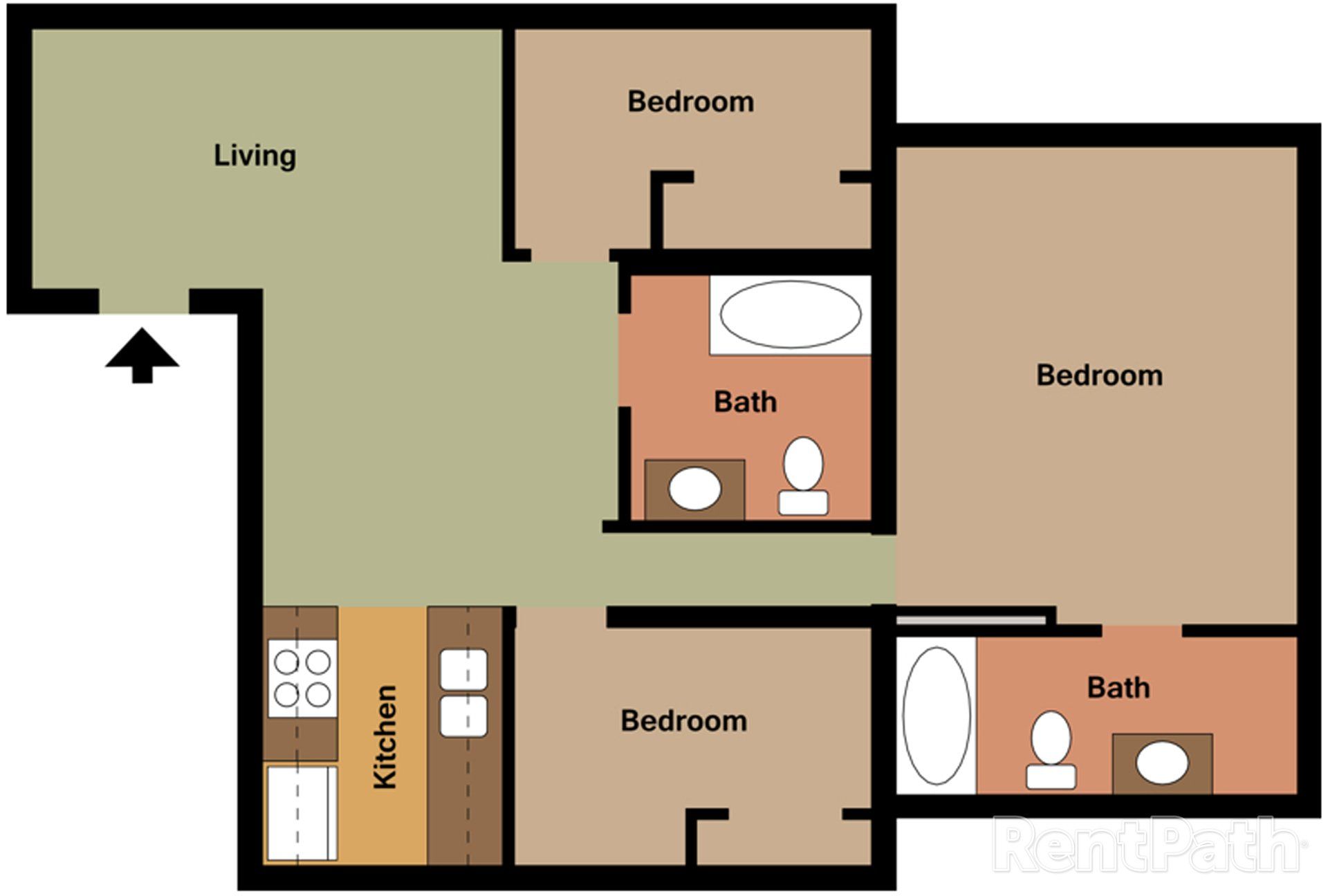 2 bedroom floorplan