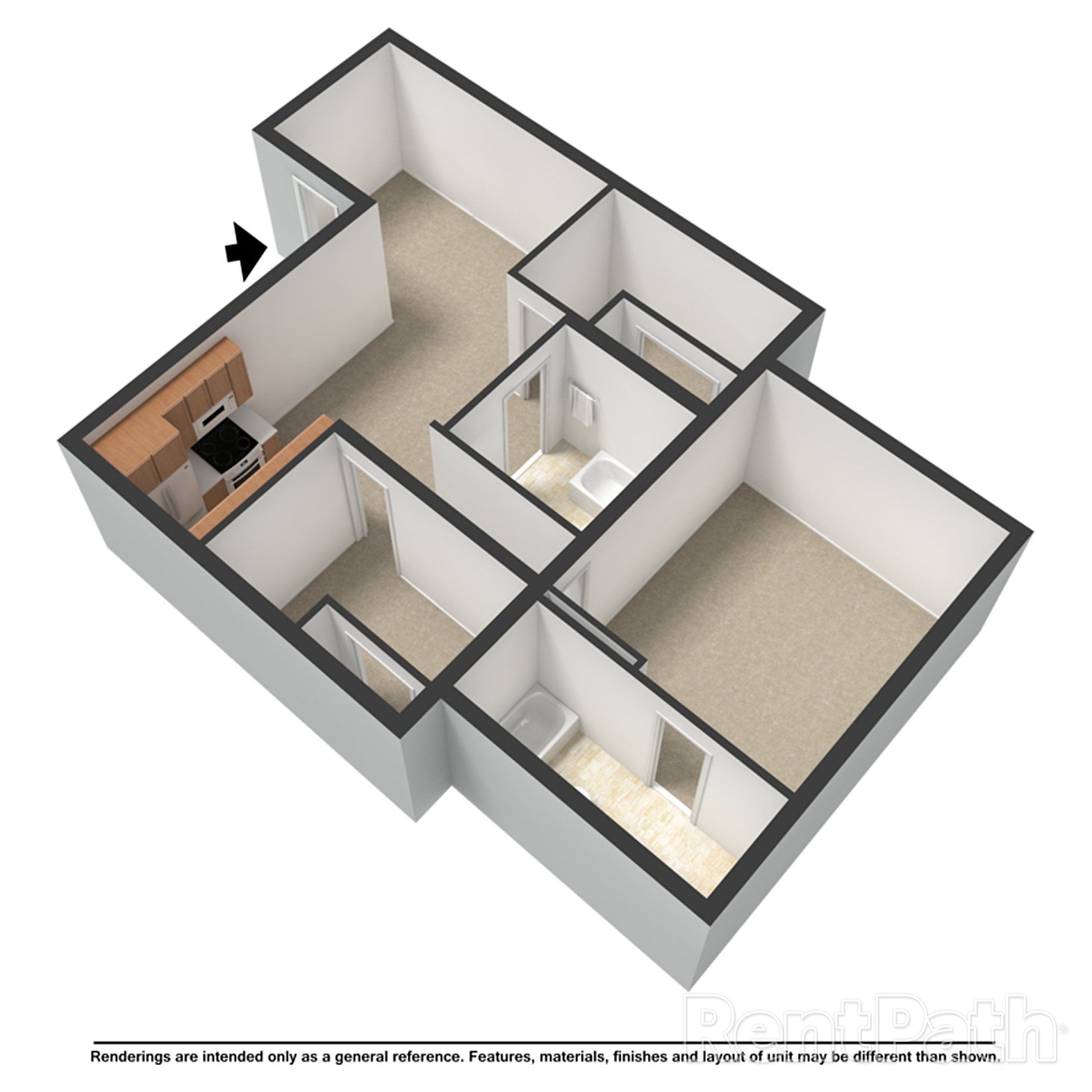 An aerial view of a floor plan of a house