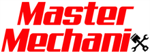 A red and white logo for master mechanics