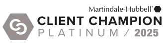 A martindale hubbell client champion platinum / 2025 logo