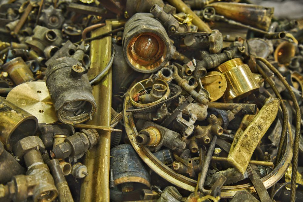 Pile of Brass Scrap Metal, Including Pipes and Fittings, in Various Shapes and Sizes — B & B Scrap Metal in Noosaville, QLD