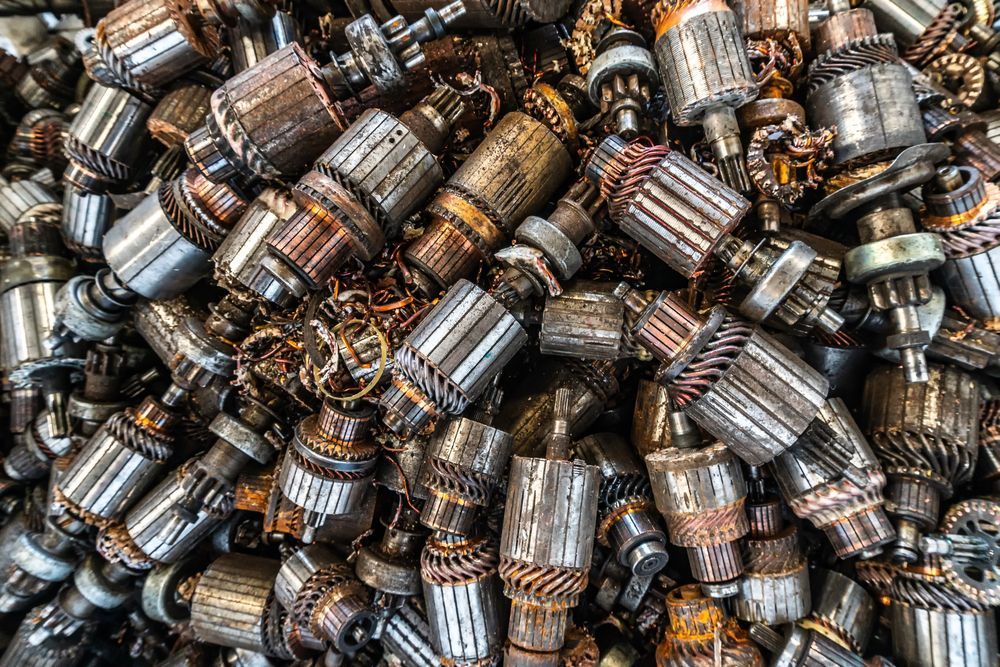Pile of Used Electric Motor Armatures, Various Sizes and Colors — B & B Scrap Metal in Noosaville, QLD