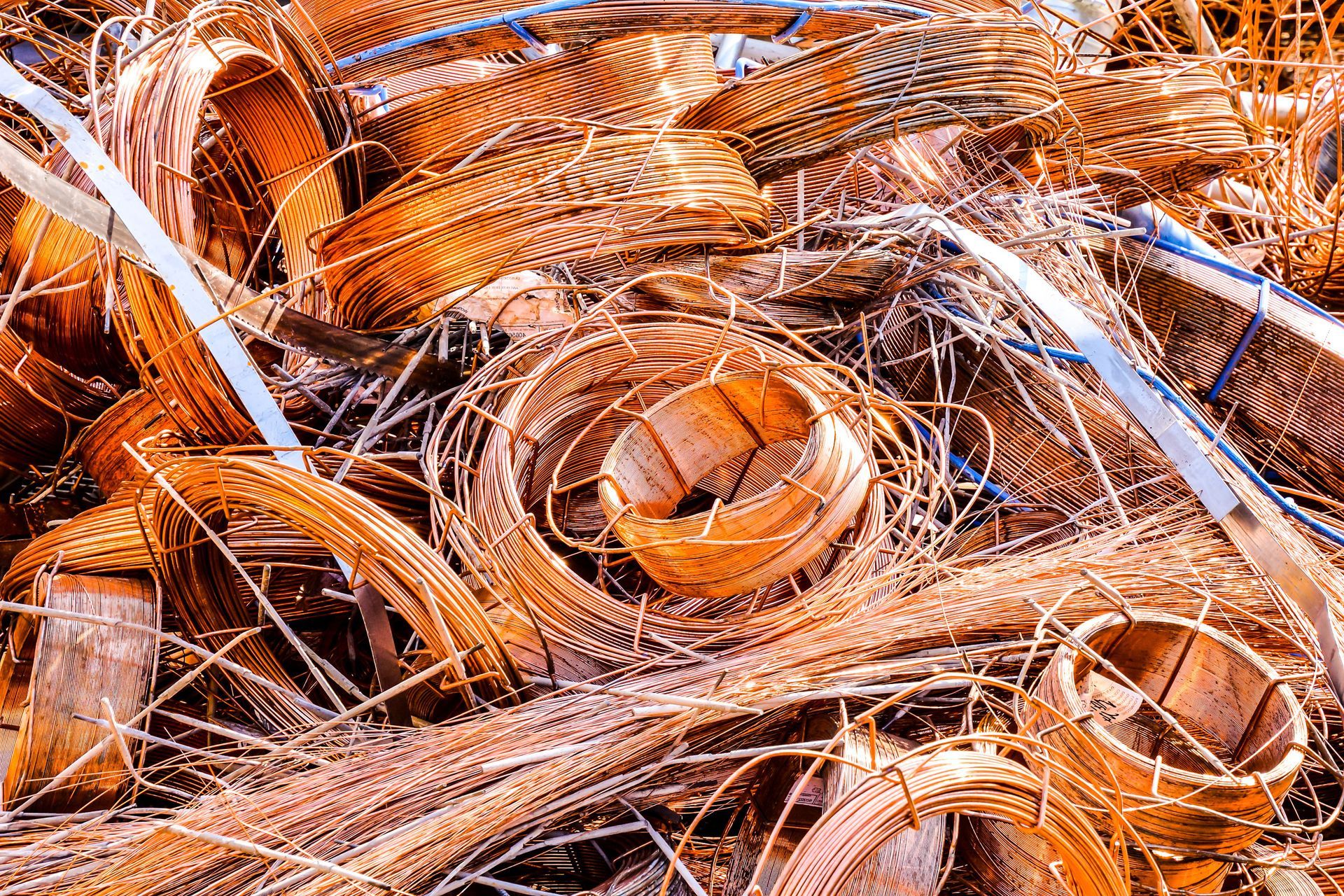Pile of Copper Wire and Tubing, Various Shapes and Sizes. Brown, Orange Hues — B & B Scrap Metal in Coolum, QLD