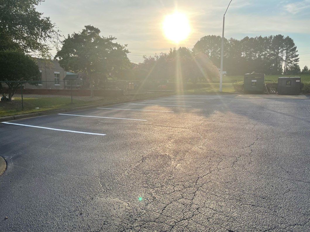 White Markings On Parking Lot