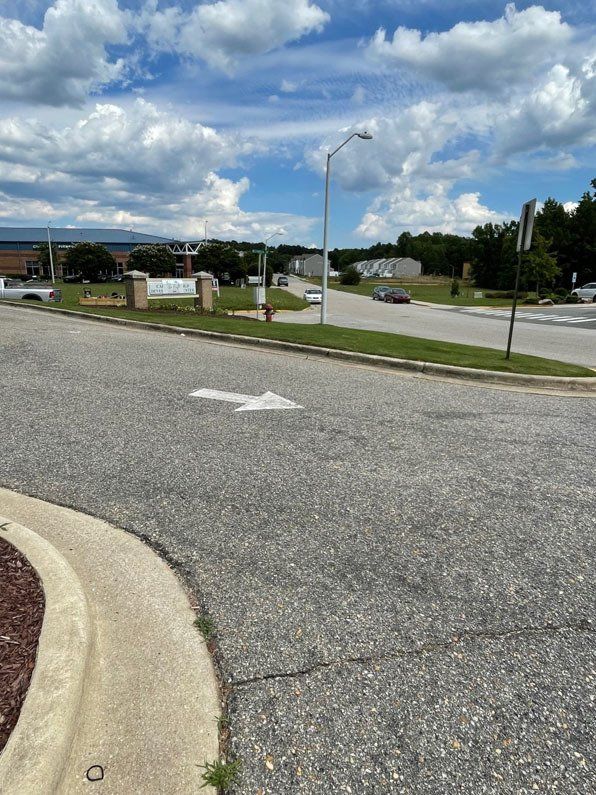 Painted Arrow On The Road