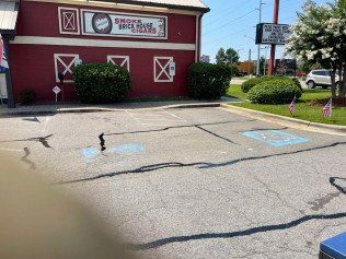 Seal Coating Outside The Commercial Building