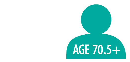 One silhouette of a person showing it is for Age 70.5+