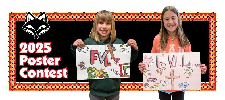 3rd and 4th grade winners of the 2025 Poster Contest, holding up their posters