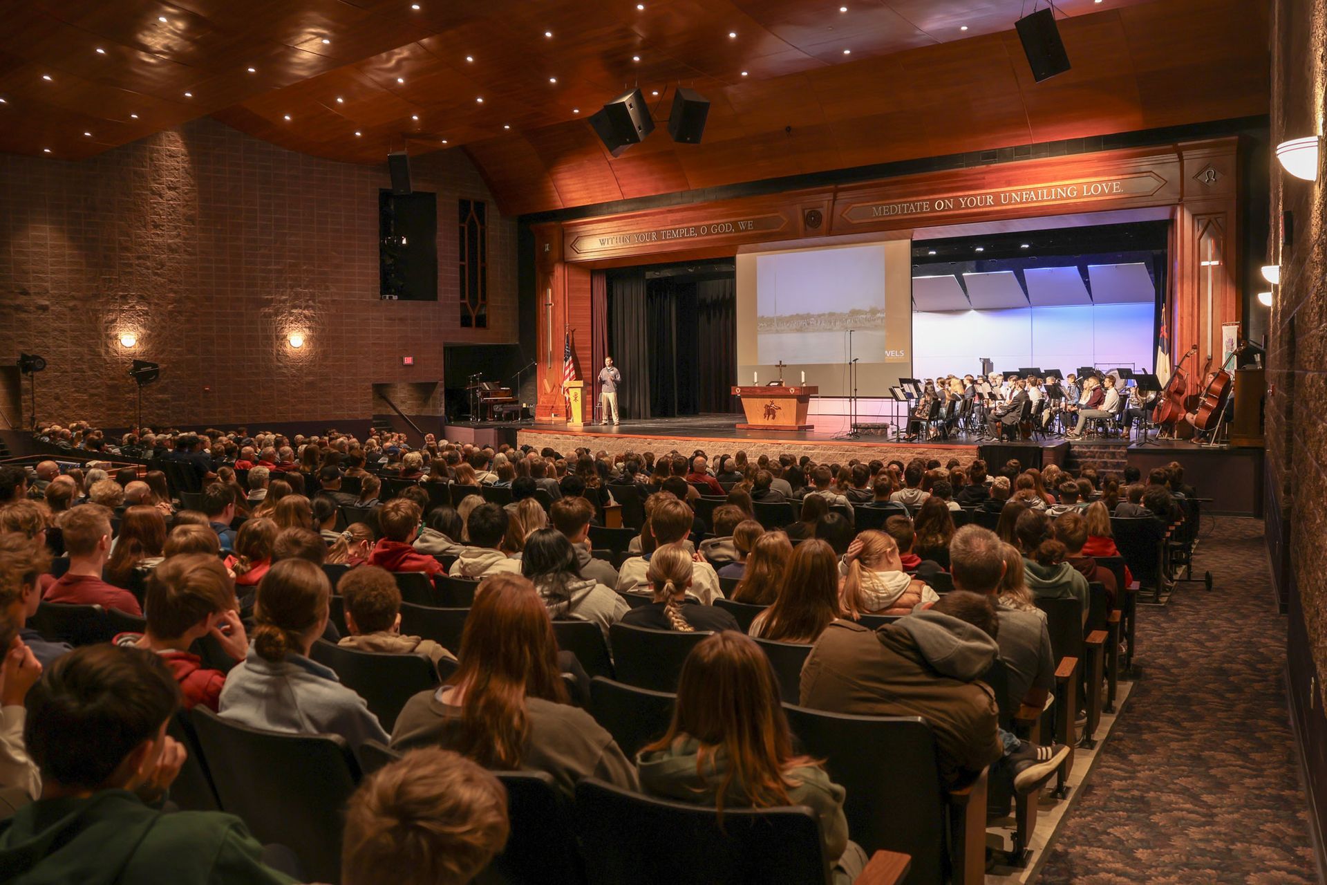 Guest speaker, Sam Floyd, on stage giving his presentation