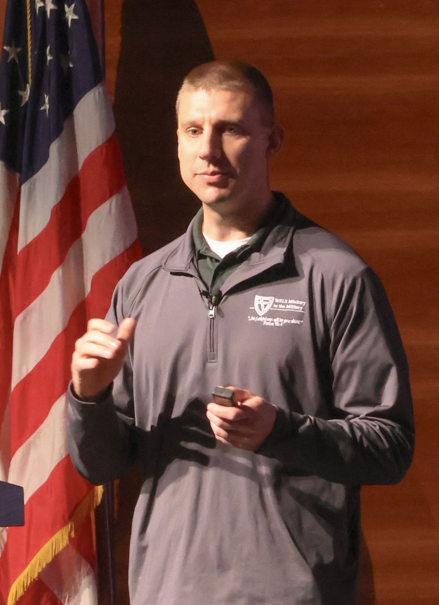 Paul Wolfgramm, speaking at Veterans Day event