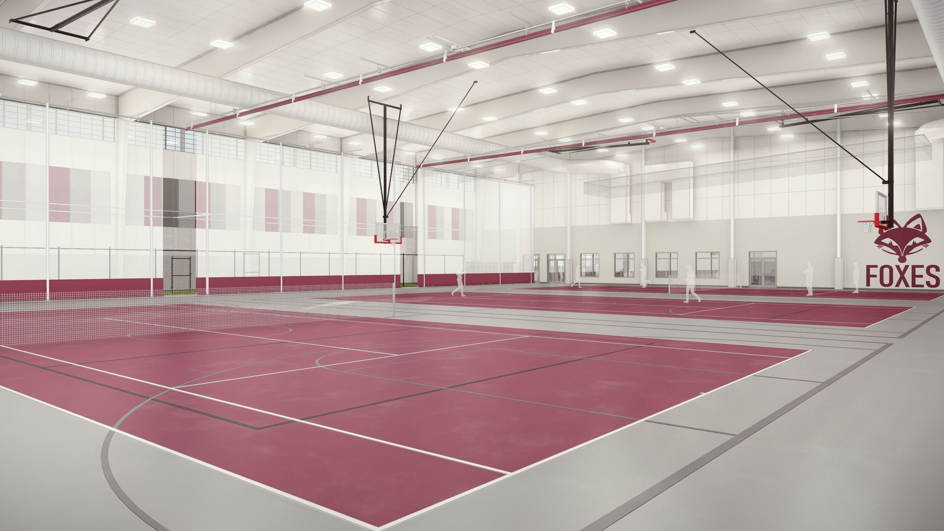 Rendering of the courts inside the Timothy Trout Sports Center