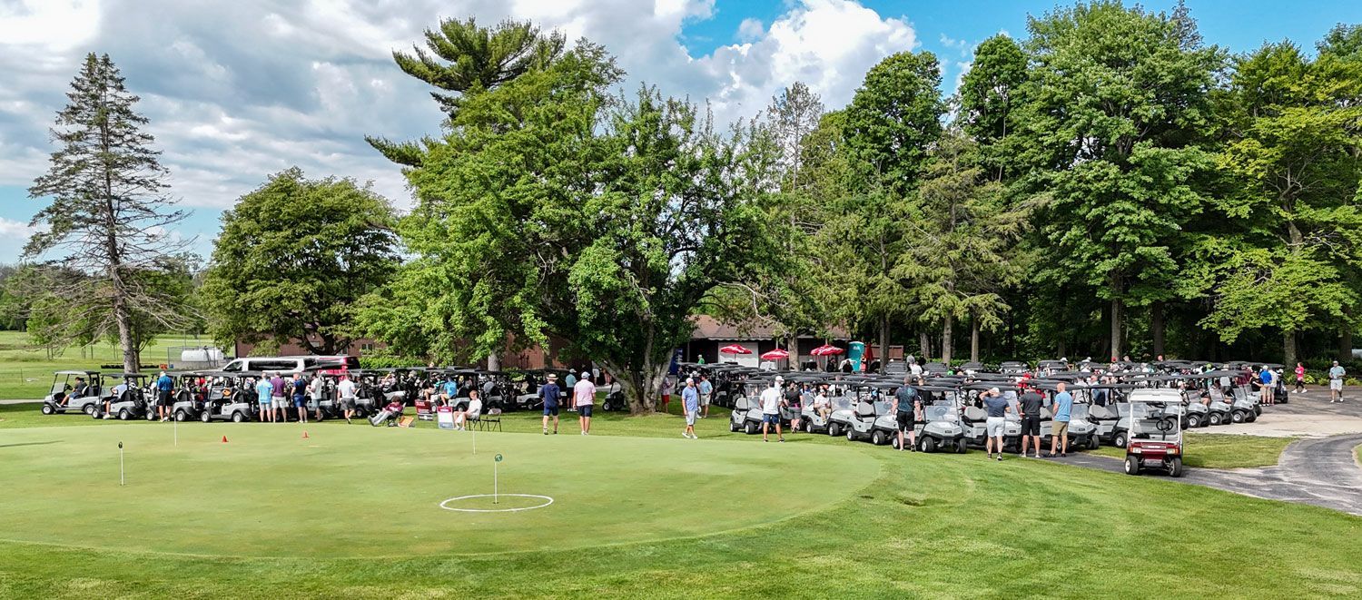 Wander Springs golf course - golf carts just about ready to go