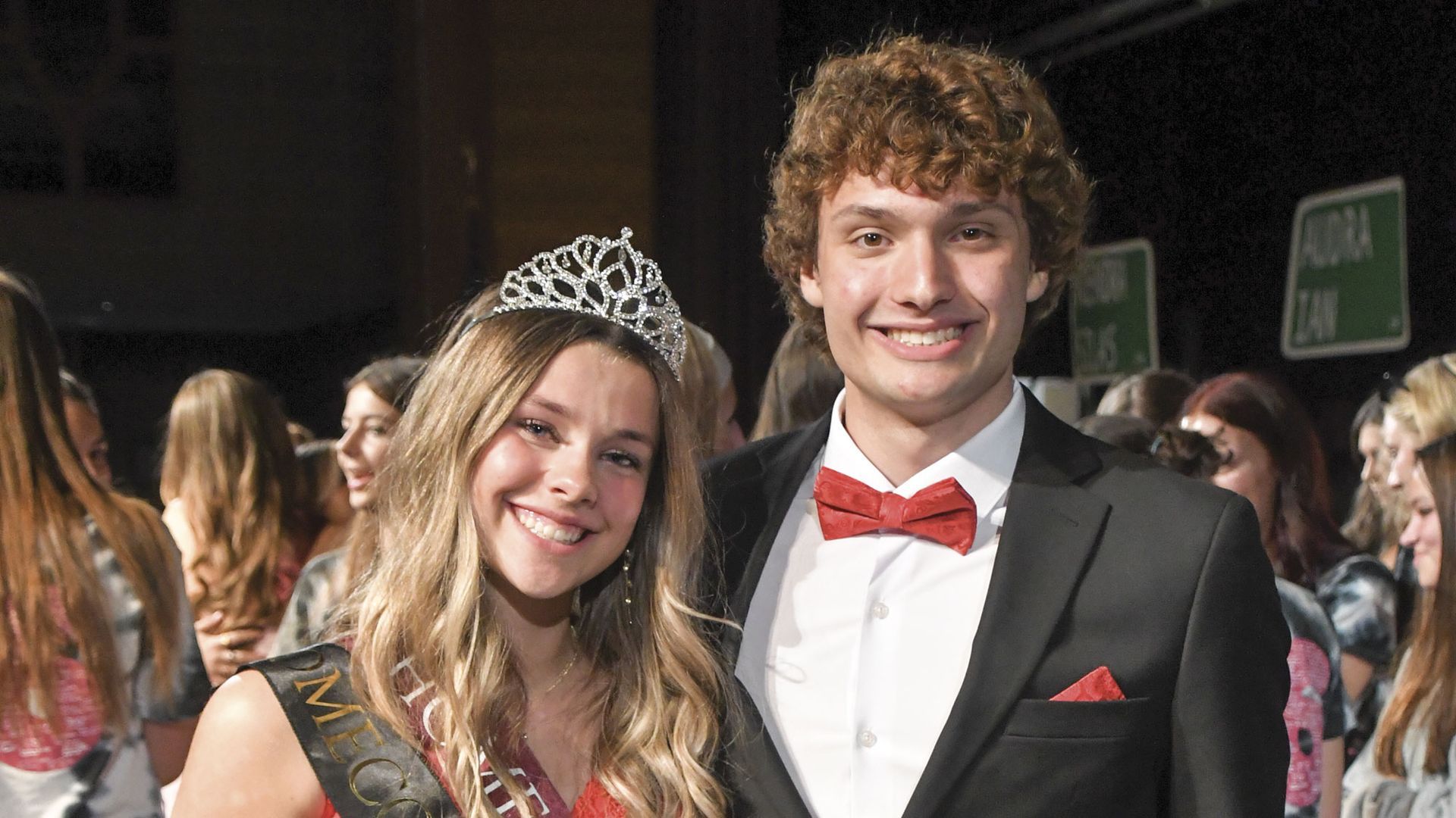 Smiling Taylor Johnson with Dane Clausen