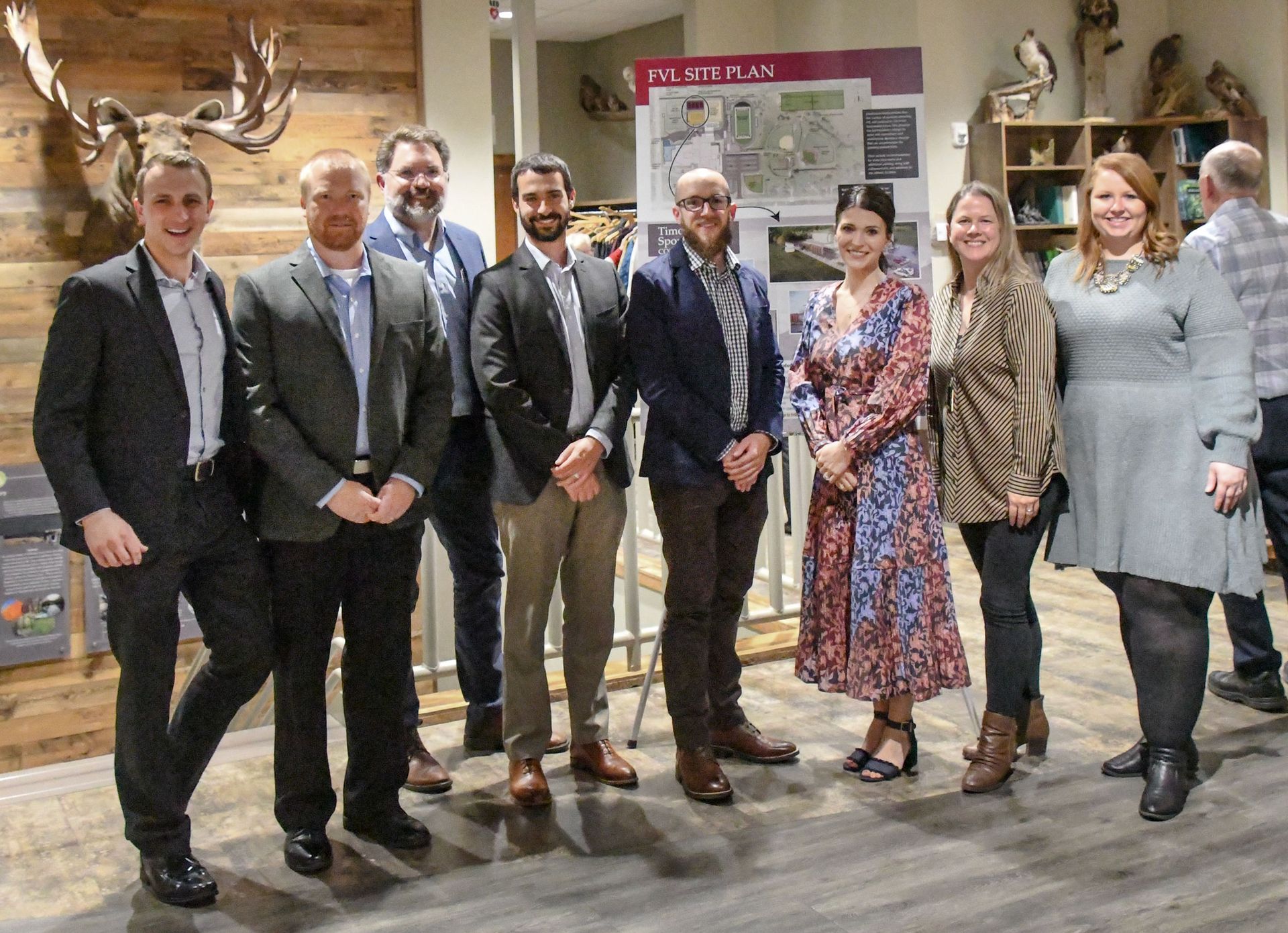 Group from Somverville standing in front of the FVL Site Plan display