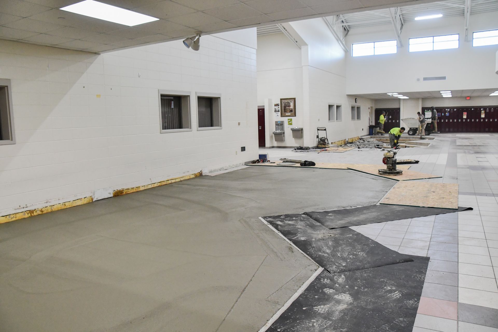 One of the pits areas, freshly filled with concrete