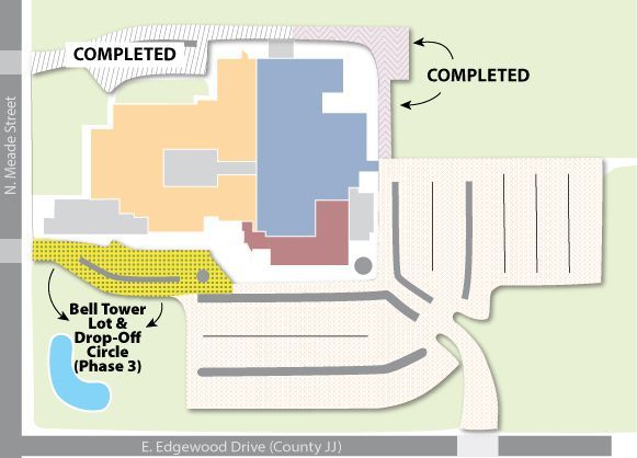 From the air view of rendering of parking lots, showing that the tower lot area is next on the list. 