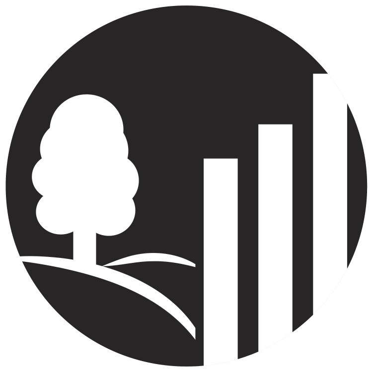 Tree on hills and rising bars (like on a bar graph)