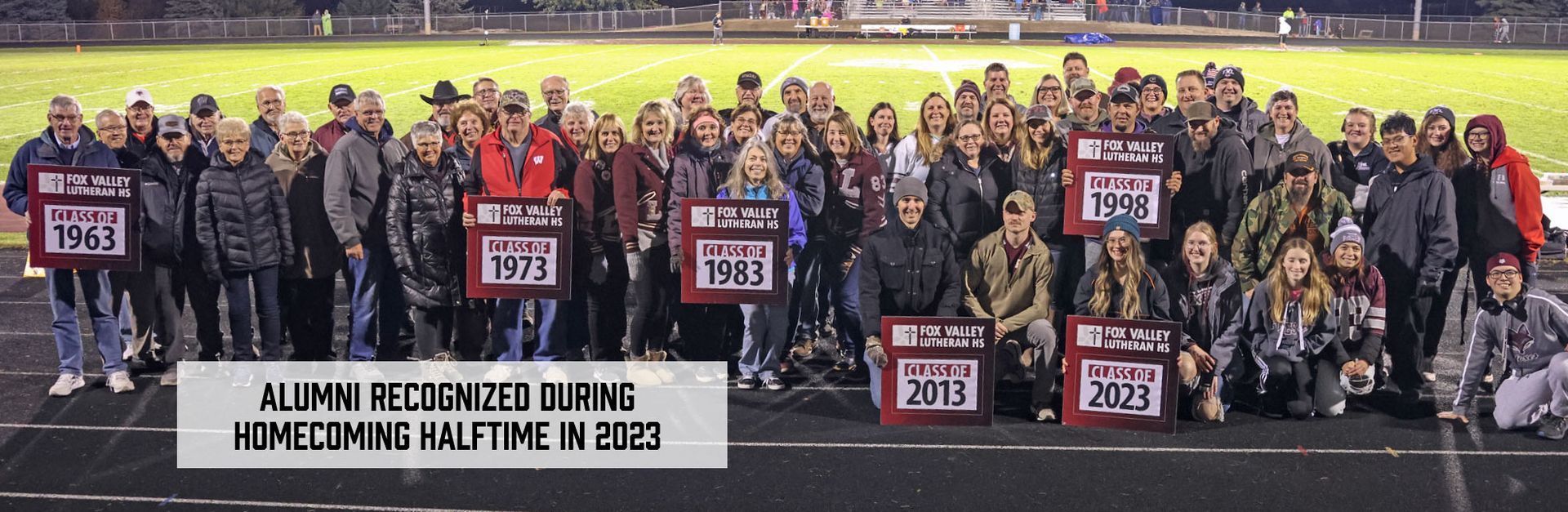 Classes recognized at halftime for the 2024 Homecoming football game