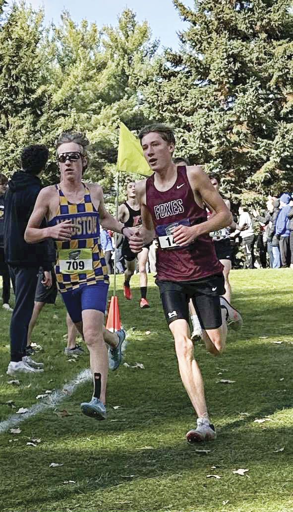 Mason Dobberstein, running a cross country race