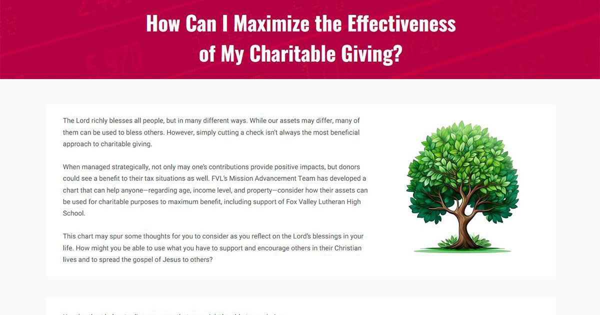 FVL Legacy - Summer 2025 - Maximize Charitable Giving