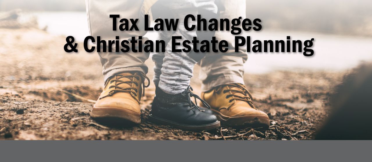 Promo image for the Tax Law changes seminar with a photo of boots of a parent and a small child