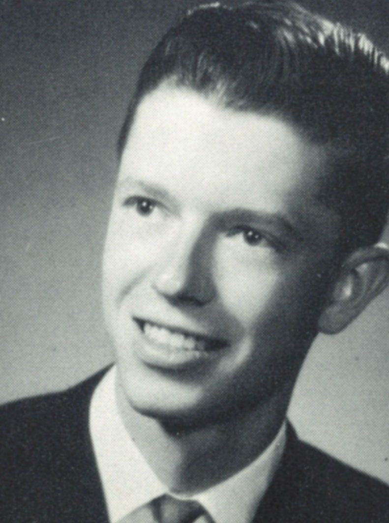 Black and white senior headshot of Jerry Plantikow