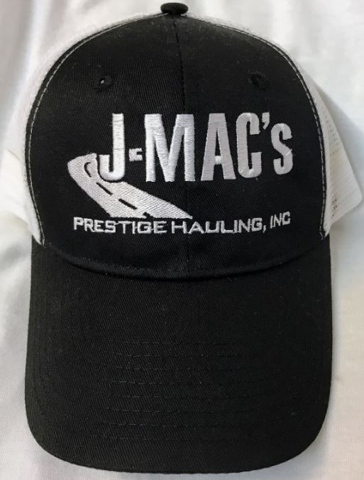 Black and white trucker hat with 