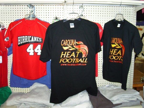 T-shirts for sale; one red 