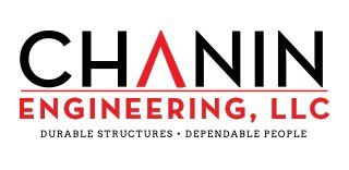 The logo for chanin engineering llc is red and black