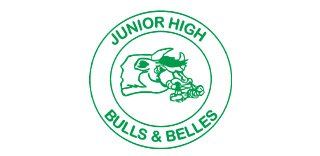 A logo for junior high bulls and belles with a bull in a circle.