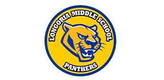 The logo for longoria middle school panthers is a yellow and blue panther.