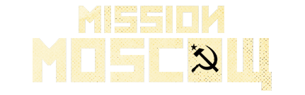 The logo for mission moscow has a hammer and sickle on it.