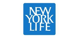 The logo for new york life is blue and white
