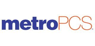 The metropcs logo is blue and orange on a white background.