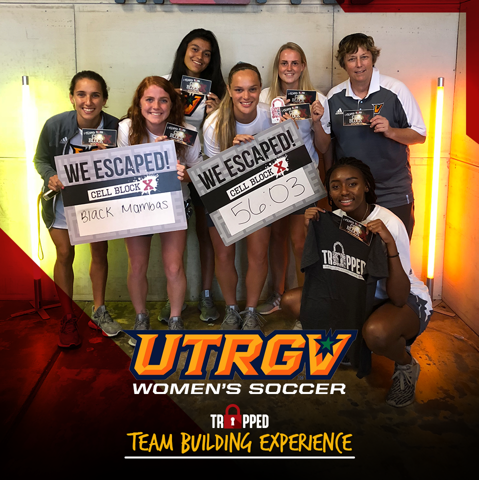 A group of people holding signs that say we escaped