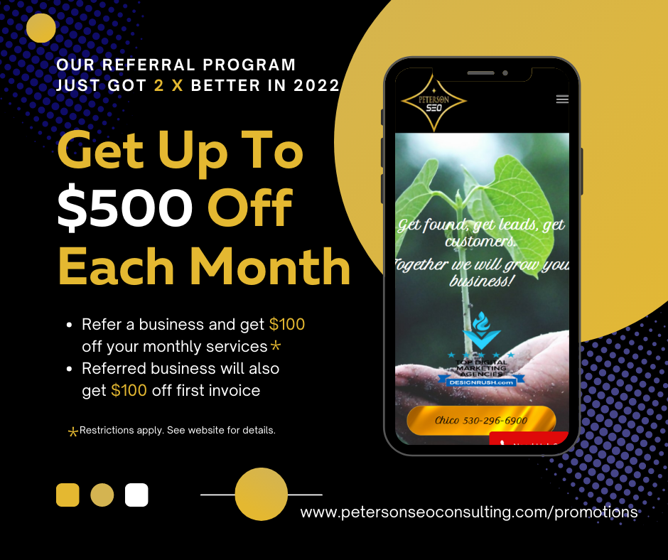 At Peterson SEO Referrals Get rewarded