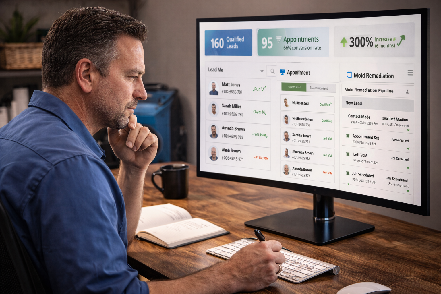restoration marketing lead dashboard