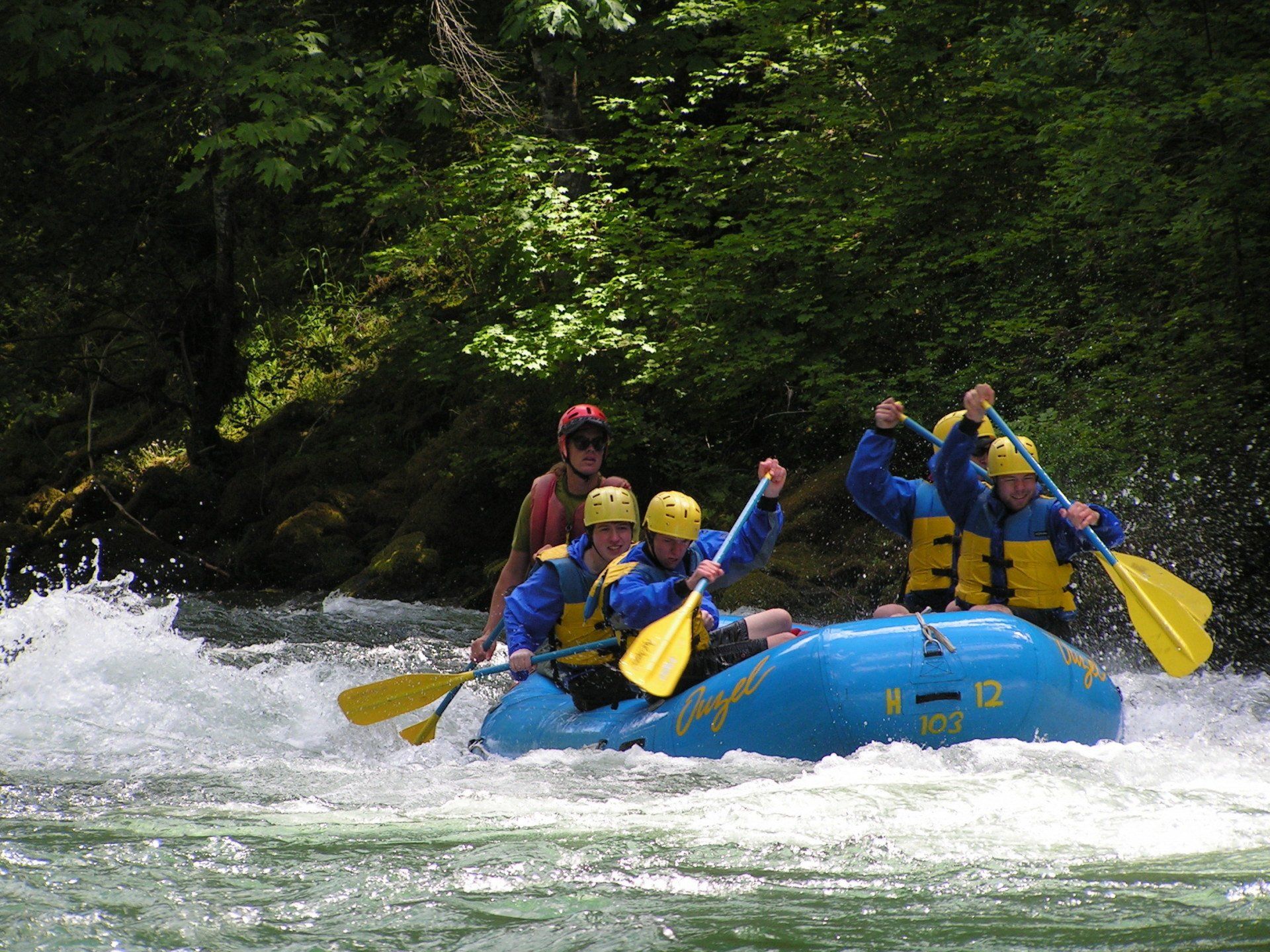 Team work makes the dream work. Paddling through rapids as a group is fun and exciting. 