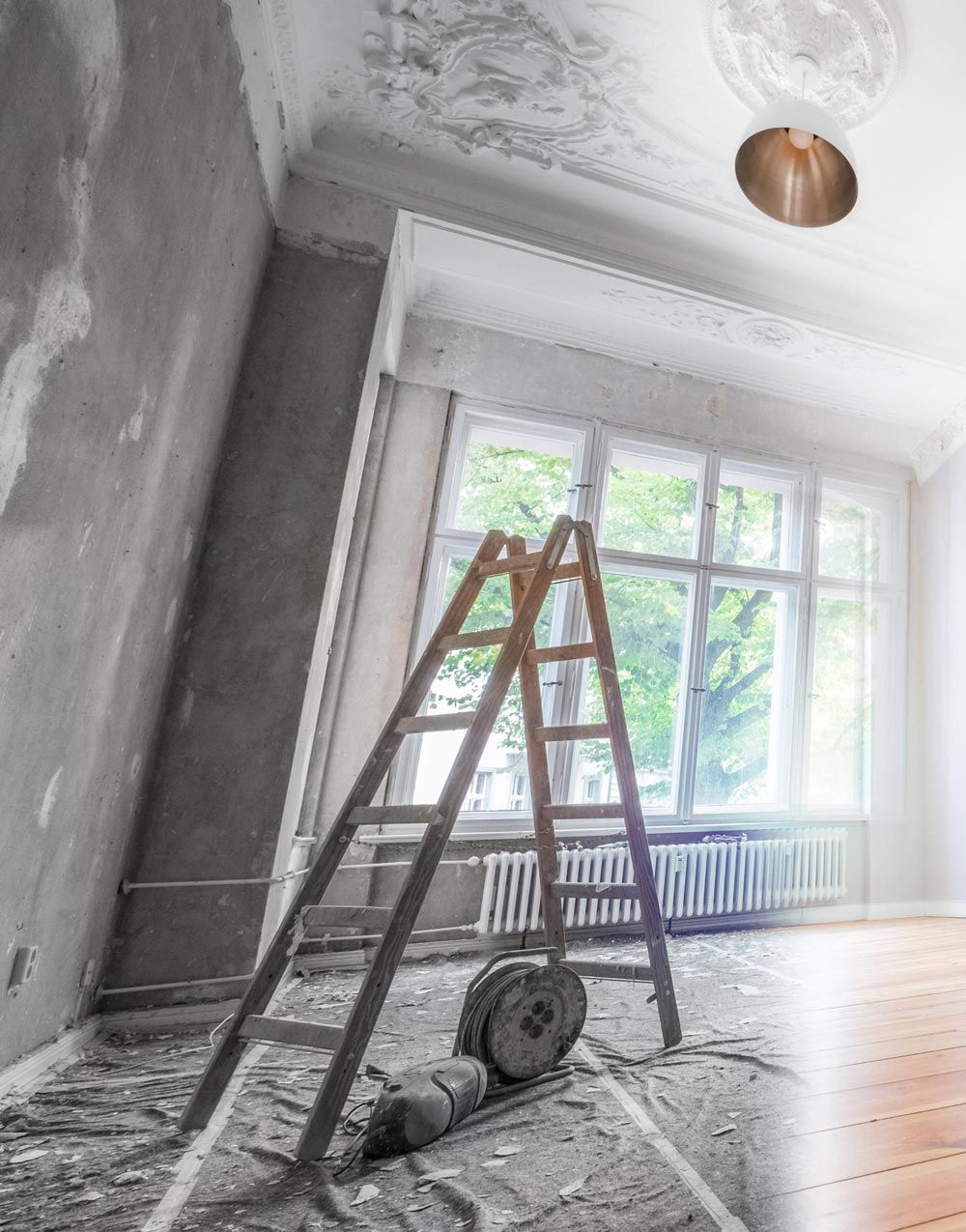 A Room Under Construction With Buckets of Paint and Tools on the Floor — RPS–Remote Painting Services in White Rock, QLD