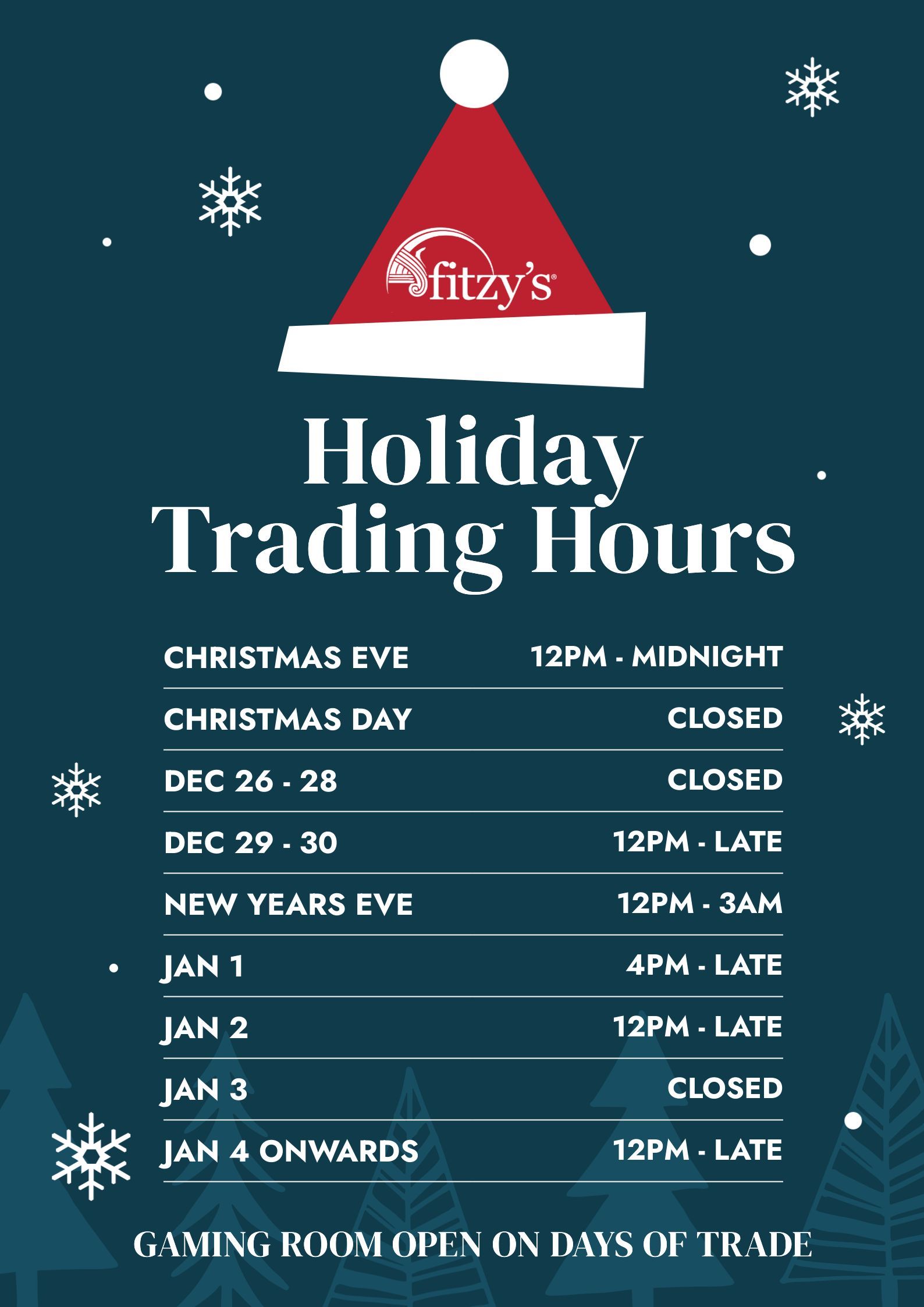 Festive Season Trading Hours 2021