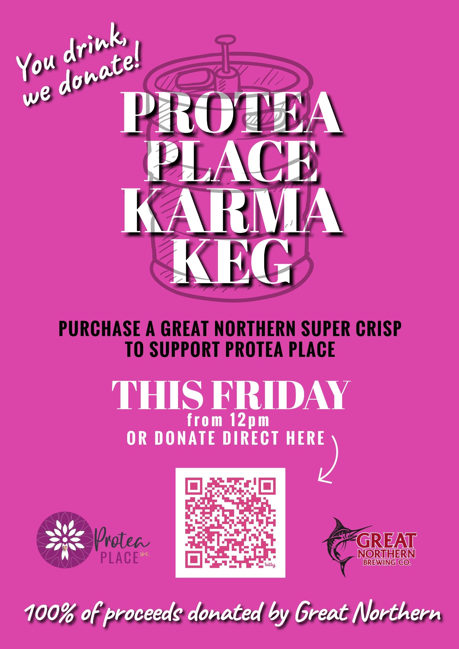 A poster for april karma keg which takes place on april 6