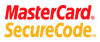 A red and yellow logo for mastercard securecode