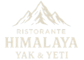 Logo per il Ristorante Himalaya: immagine di una montagna sopra il testo, 