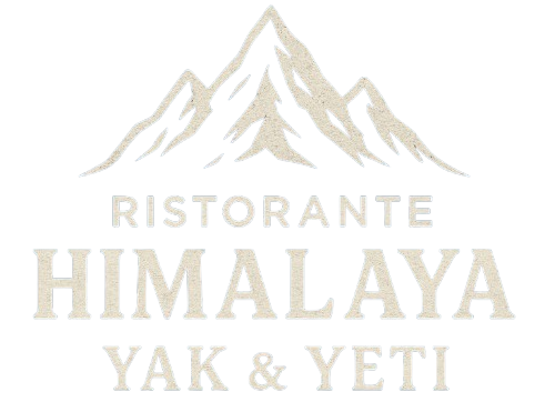 Logo per il Ristorante Himalaya: immagine di una montagna sopra il testo, 