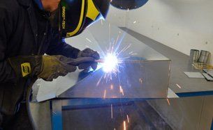 A technician doing welding