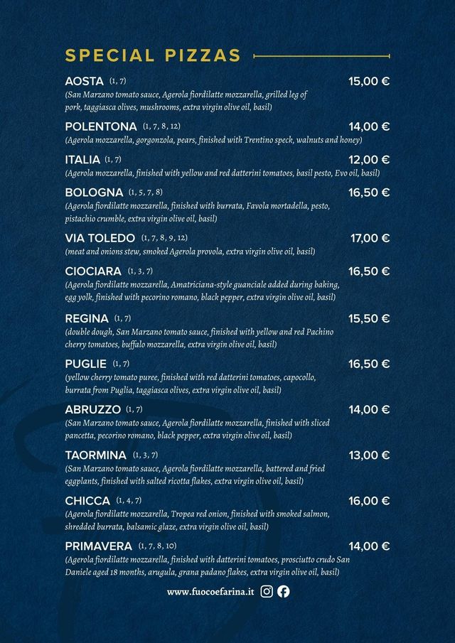 Un menù di un ristorante intitolato 