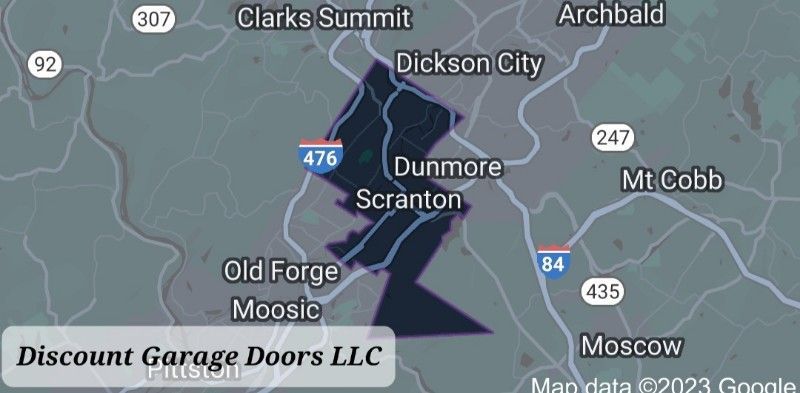 map of scranton pa service area for discount garage doors llc