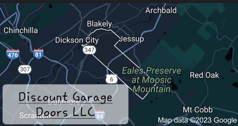 ariel map of olyphant pa which is a service area of discount garage doors llc