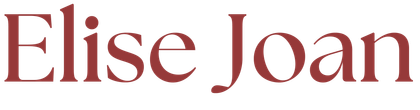 The name elise joan is written in red on a white background